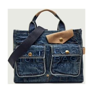 Marc Jacobs Jeansowy kuferek The Denim Suede Large Cargo Tote Bag | zamsz