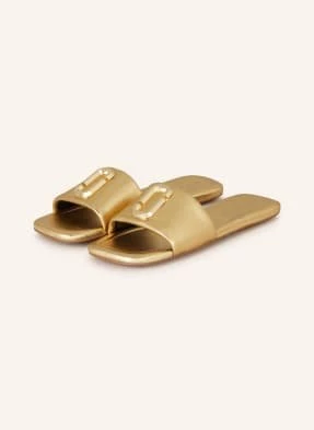 Marc Jacobs Klapki The J Marc Metallic Sandal gold