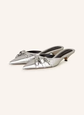 Marc Jacobs Klapki Typu Mules The Emma Kitten Heel silber