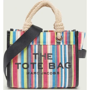 Marc Jacobs Kuferek The Stripe Mesh Small Tote Bag | z dodatkiem skóry