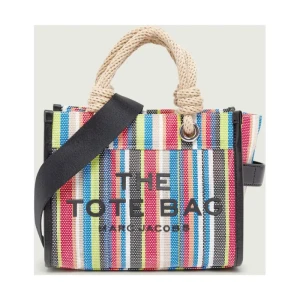Marc Jacobs Kuferek The Stripe Mesh Small Tote Bag | z dodatkiem skóry