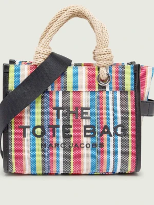 Marc Jacobs Kuferek The Stripe Mesh Small Tote Bag | z dodatkiem skóry