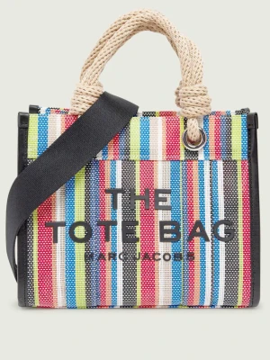 Marc Jacobs Kuferek The Stripe Mesh Small Tote Bag | z dodatkiem skóry
