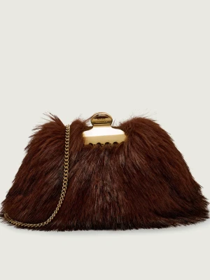 Marc Jacobs Listonoszka/kopertówka THE SMALL CLAW CLIP CLUTCH | z dodatkiem skóry | shearling