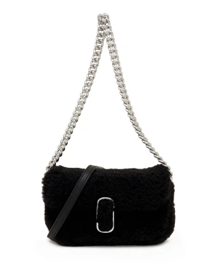 Marc Jacobs Listonoszka THE MINI SHOULDER | z dodatkiem skóry | shearling czarny