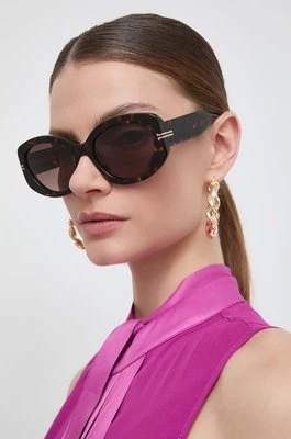 Marc Jacobs okulary przeciwsłoneczne damskie kolor brązowy