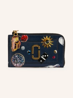 Marc Jacobs Portfel Saffiano The Top Zip Multi Wallet blau