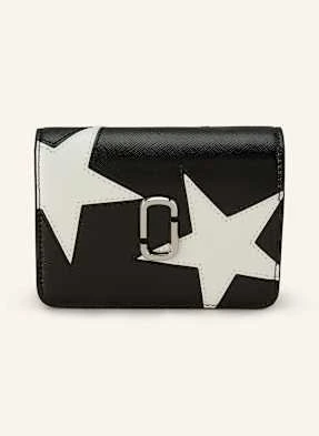 Marc Jacobs Portfel Ze Skóry Saffiano The Mini Compact Wallet schwarz