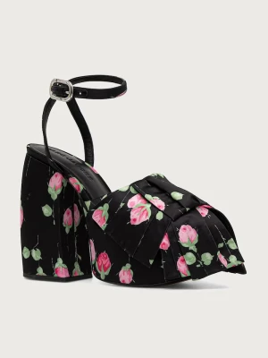 MARC JACOBS sandały na słupku THE BOW PLATFORM HEEL czarny