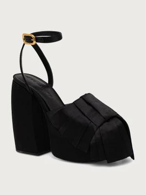 MARC JACOBS sandały na słupku THE BOW PLATFORM HEEL czarny