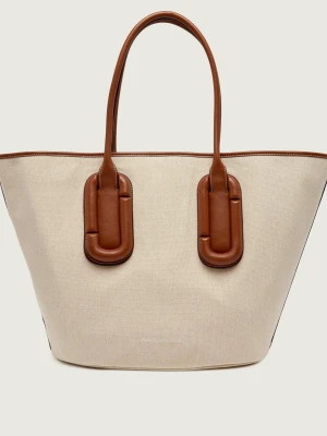 Marc Jacobs Shopperka Babe Tote In Canvas | z dodatkiem skóry beżowy