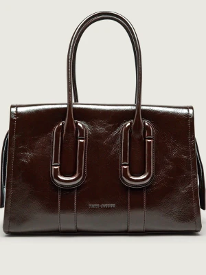 Marc Jacobs Skórzana shopperka Babe City Tote brązowy