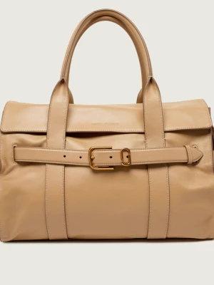Marc Jacobs Skórzana shopperka The Dakota Tote beżowy