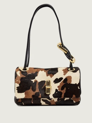 Marc Jacobs Skórzana torebka na ramię The Cow Haircalf Mini Dual Shoulder Bag