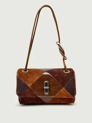 Marc Jacobs Skórzana torebka na ramię The Suede Patchwork Mini Dual | zamsz