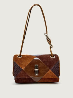 Marc Jacobs Skórzana torebka na ramię The Suede Patchwork Mini Dual | zamsz