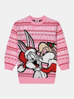 Marc Jacobs Sukienka dzianinowa LOONEY TUNES W12454 Różowy Regular Fit