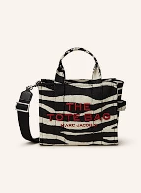 Marc Jacobs Torba Na Ramię The Small Tote Bag Canvas Zebra schwarz