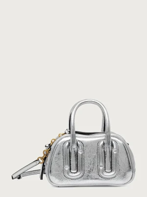 MARC JACOBS torebka crossbody damska skórzana BABE MINI srebrny