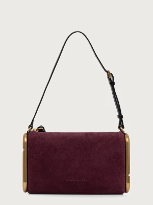 MARC JACOBS torebka damska zamszowa SCENE SMALL SHOULDER fioletowy