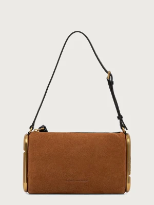 MARC JACOBS torebka damska zamszowa SMALL SHOULDER BAG pomarańczowy