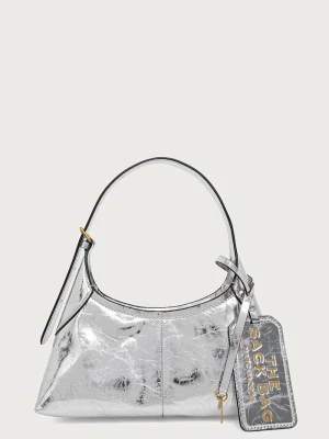 MARC JACOBS torebka hobo damska skórzana THE SMALL BELTED SACK srebrny