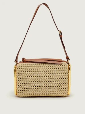 Marc Jacobs Torebka na ramię Scene Small Shoulder Bag In Crochet | z dodatkiem skóry złoty