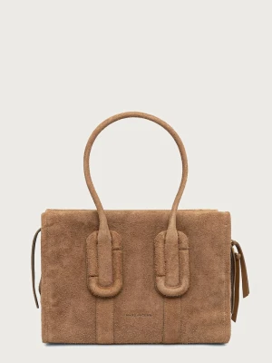 MARC JACOBS torebka shopper damska zamszowa CITY TOTE brązowy