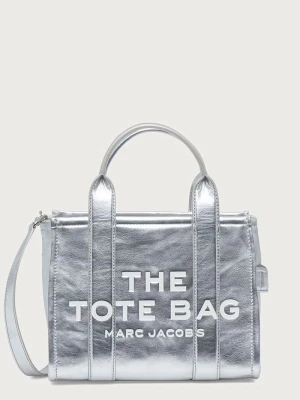 MARC JACOBS torebka tote damska skórzana THE SMALL TOTE srebrny