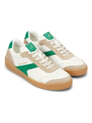 Marc O´Polo Skórzane sneakersy w kolorze biało-zielono-beżowym rozmiar: 40