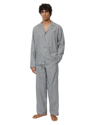 Marc O´Polo Spodnie piżamowe w kolorze granatowo-białym rozmiar: M