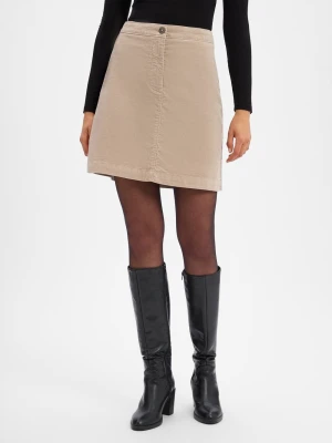 Marc O'Polo Aksamitna spódnica damska Kobiety Bawełna brązowy|szary jednolity,