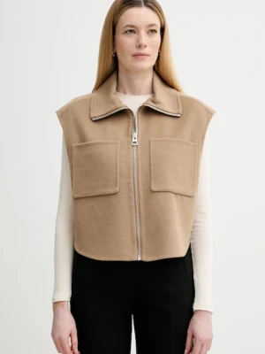 Marc O'Polo bezrękawnik z dodatkiem wełny kolor beżowy przejściowy 600005172013