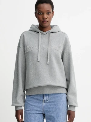 Marc O'Polo bluza bawełniana damska kolor szary z kapturem melanżowa 508403054089
