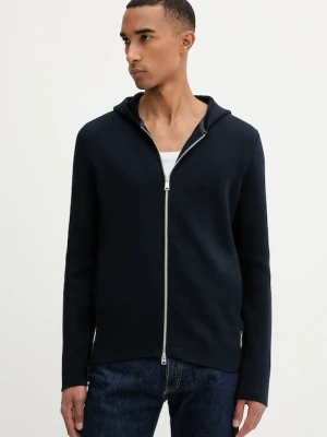 Marc O'Polo bluza bawełniana męska kolor granatowy z kapturem gładka 528501661206