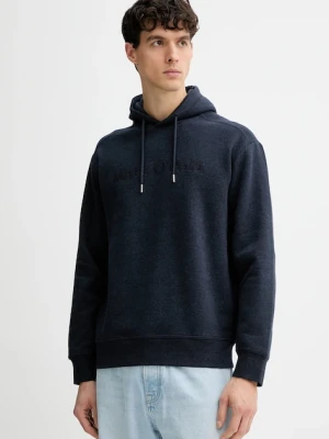 Marc O'Polo bluza bawełniana męska kolor granatowy z kapturem gładka 620400754002