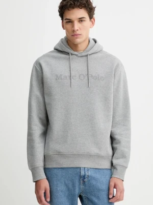Marc O'Polo bluza bawełniana męska kolor szary z kapturem gładka 620400754002