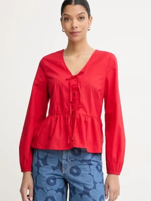 Marc O'Polo bluzka z falbanką damska bawełniana