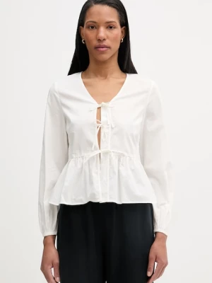 Marc O'Polo bluzka z falbanką damska bawełniana