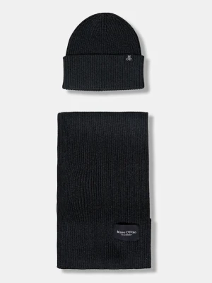 Marc O'Polo czapka i szalik bawełniany kolor szary 530502209024