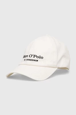 Marc O'Polo czapka z daszkiem bawełniana kolor biały z aplikacją 422806801076