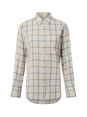 Marc O'Polo Damska bluzka koszulowa Kobiety Bawełna beżowy|niebieski w kratkę,