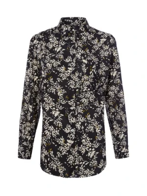 Marc O'Polo Damska bluzka koszulowa Kobiety Bawełna czarny|biały wzorzysty,