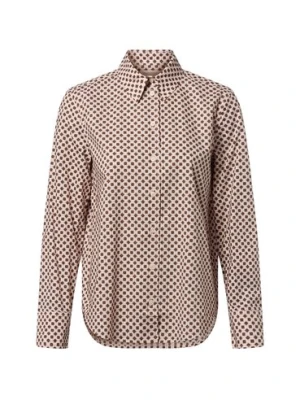 Marc O'Polo Damska bluzka koszulowa Kobiety Bawełna różowy|brązowy wzorzysty,