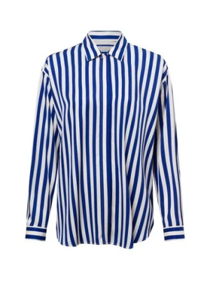 Marc O'Polo Damska bluzka koszulowa Kobiety wiskoza niebieski,