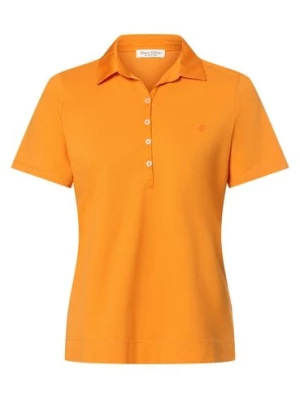 Marc O'Polo Damska koszulka polo Kobiety Bawełna pomarańczowy jednolity,