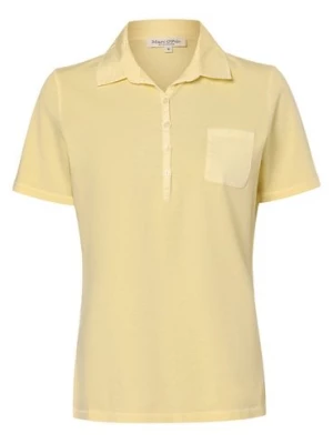 Marc O'Polo Damska koszulka polo Kobiety Bawełna żółty jednolity,