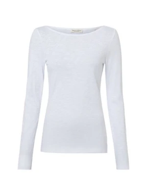Marc O'Polo Damska koszulka z długim rękawem Kobiety Bawełna (100%) biały jednolity,
