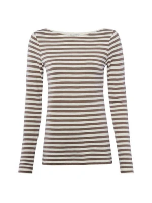 Marc O'Polo Damska koszulka z długim rękawem Kobiety Bawełna (100%) brązowy w paski,