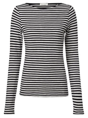 Marc O'Polo Damska koszulka z długim rękawem Kobiety Bawełna niebieski|biały w paski,